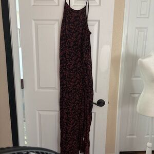 Sadie & Sage Black Dress with Rust Floral Print